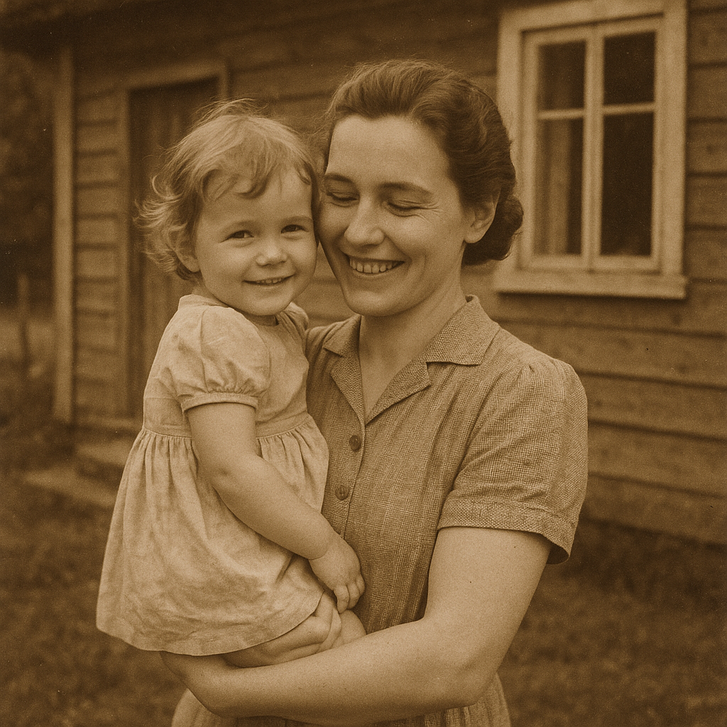Eu e minha mãe, 1955